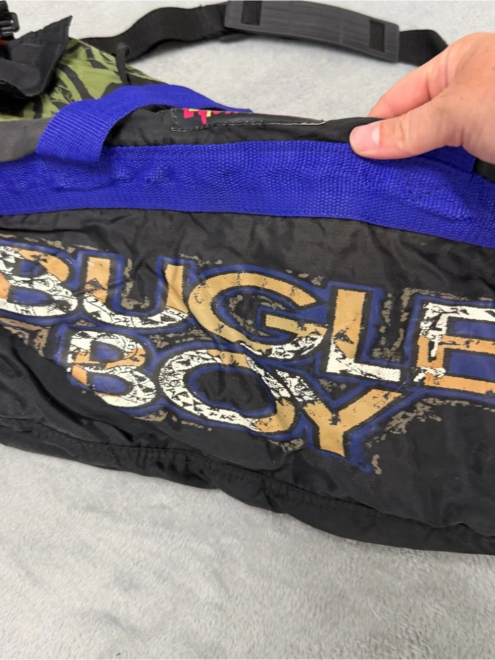 VTG 90s Bugle Boy Equipment Duffel Bag Gym Travel Colorblock Graphic Retro